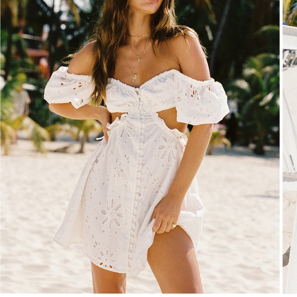 Sabo Skirt White Eyelet Mini Dress